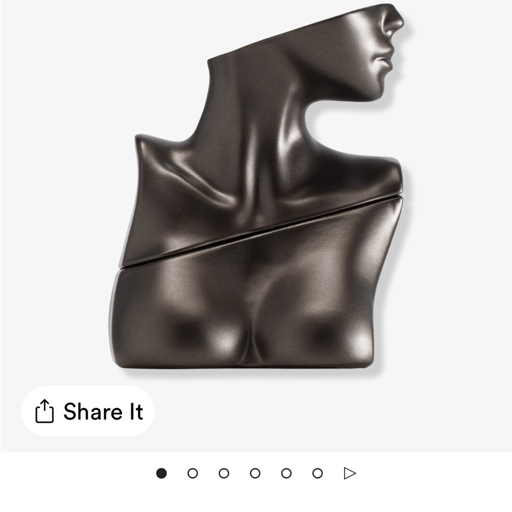 Sculptural Metallic Perfume Bottle